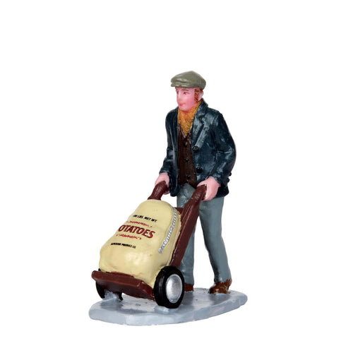 Personaggi per villaggio di Natale Lavoratore al Mercato in poliresina