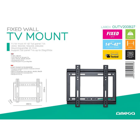 Ecoprice Omega Staffa Tv OUTV200B27 44239 - Misure 14" -42" Max 25 Kg