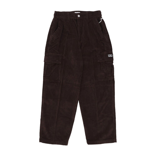 OBEY Pantalone Lungo Uomo Bigwig Baggy Corduroy Cargo Pant Java Brown da uomo