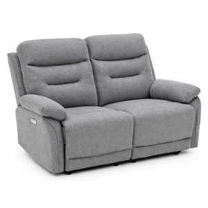 Divano "Andromeda" con doppio recliner elettrico e rivestimento in tessuto grigio per interno