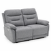 Divano Andromeda con doppio recliner elettrico e rivestimento in tessuto grigio per interno