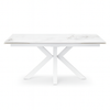 Tavolo Betelgeuse con gambe in metallo e piano in ceramica, design moderno, 160/240 x 110 x h 76 cm