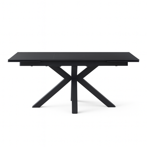 Tavolo Betelgeuse con gambe in metallo e piano in ceramica, design moderno, 160/240 x 110 x h 76 cm