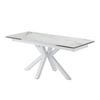 Tavolo Betelgeuse con gambe in metallo e piano in ceramica, design moderno, 160/240 x 110 x h 76 cm