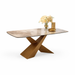 Tavolo Procyon con gambe verniciatura spazzolata e piano in ceramica, design moderno, 180/260 x 90 x h 75 cm