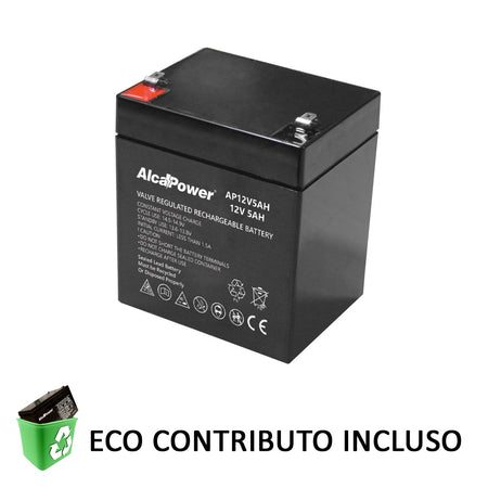 Alca Power batteria al piombo da 12V 5Ah ricaricabile per UPS e illuminazione di emergenza