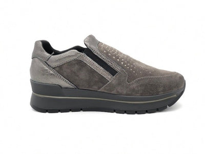 ENVAL Soft sneakers sleap-on con zip grigia