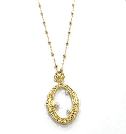 REBECCA - COLLANA IN BRONZO E PERLE BRAME