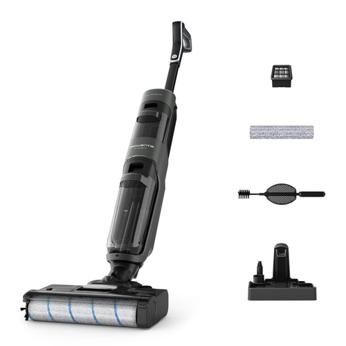 Rowenta x-clean 4 , lavapavimenti senza fili con auto-propulsione e rilevazione automatica dello sporco, doppio serbatoio e sistema di autopulizia, autonomia 50' per tutti i tipi di pavimenti, gz5035