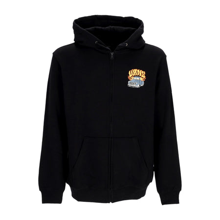 VANS Felpa Cappuccio Zip Uomo Hot Rod Full-zip Hoodie Black da uomo