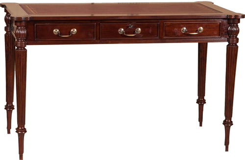 Biscottini Biscottini Scrivania Scrittoio Legno Massello Mogano Noce 126x65x75 3 Cassetti