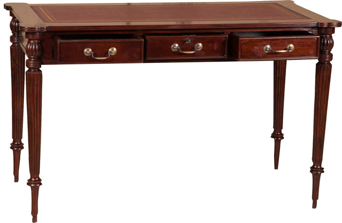 Biscottini Biscottini Scrivania Scrittoio Legno Massello Mogano Noce 126x65x75 3 Cassetti