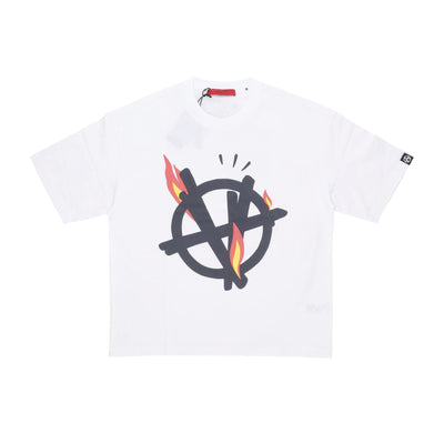 ACUPUNCTURE Maglietta Uomo Flamed Logo T-shirt White da uomo