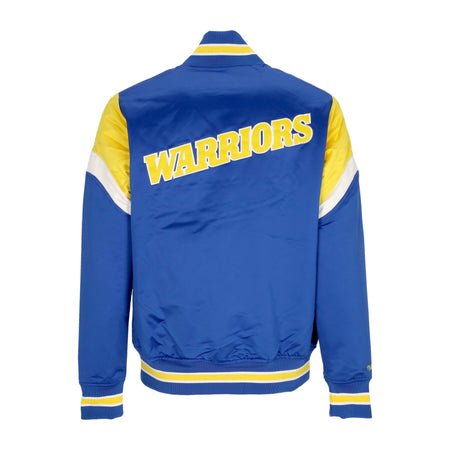 MITCHELL &amp; NESS Giubbotto Bomber Uomo Nba Heavyweight Satin Jacket Golwar Original Team Colors da uomo