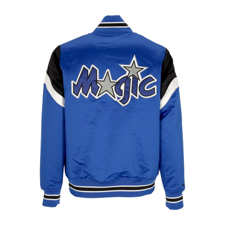 MITCHELL &amp; NESS Giubbotto Bomber Uomo Nba Heavyweight Satin Jacket Orlmag Original Team Colors da uomo