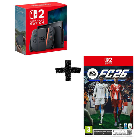 NINTENDO SWITCH 2 256 GB Touch screen Wi-Fi Nero+ Fc 26 Switch 2 EU Versione Euoropea Lingua Italiana