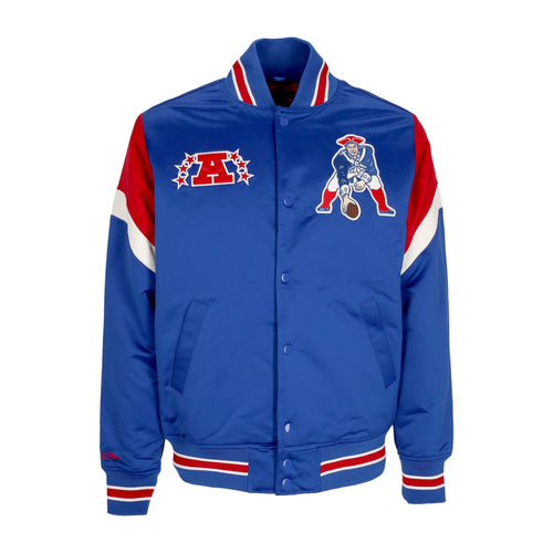 MITCHELL & NESS Giubbotto Bomber Uomo Nfl Heavyweight Satin Jacket Neepat Original Team Colors da uomo