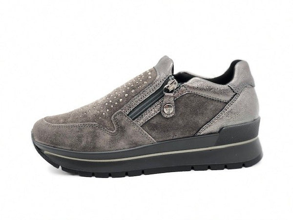 ENVAL Soft sneakers sleap-on con zip grigia