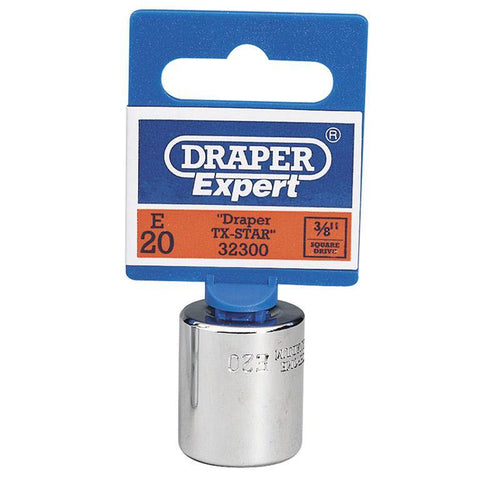 Bussola innesto Tx-Star torx E20 3/8 acciaio cromo Draper Draper tools