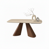 Tavolo Aldebaran con piano in ceramica finitura travertino, design moderno, 180/260 x 90 x h 75 cm