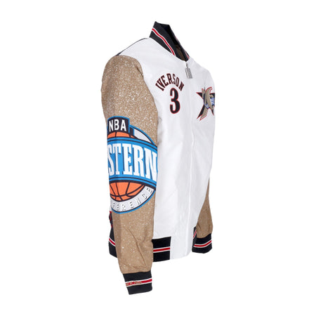 MITCHELL &amp; NESS Giubbotto Bomber Uomo Nba Burst Warm Up Jacket No 3 Allen Iverson Phi76e Multi/white da uomo