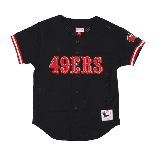 MITCHELL & NESS Casacca Bottoni Uomo Nfl On the Clock Mesh Button Front Saf49e Black da uomo