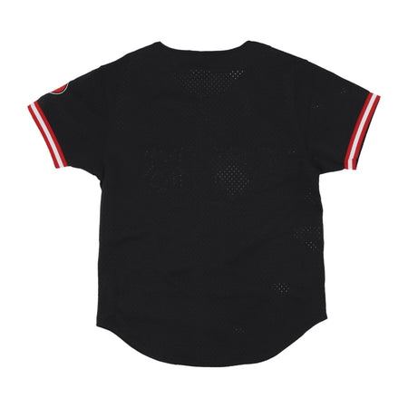 MITCHELL &amp; NESS Casacca Bottoni Uomo Nfl On the Clock Mesh Button Front Saf49e Black da uomo