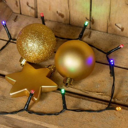 Luci di natale catena a batteria da 20 led 5 mm multicolor con cavo nero