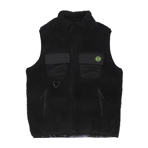 FUNKY Smanicato Uomo Grog Sherpa Vest Black da uomo