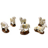 Set da 6 pecorelle in poliresina statuine per presepe di natale invecchiate h 5 cm