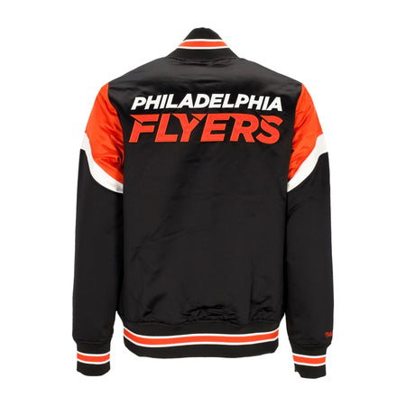 MITCHELL &amp; NESS Giubbotto Bomber Uomo Nhl Heavyweight Satin Jacket Phifly Original Team Colors da uomo