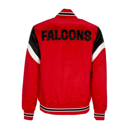 MITCHELL &amp; NESS Giubbotto Bomber Uomo Nfl Heavyweight Satin Jacket Atlfal Original Team Colors da uomo