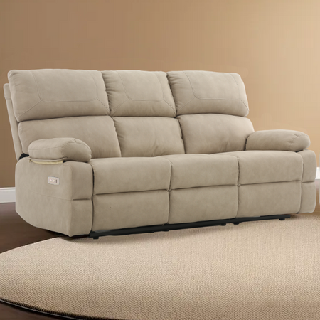 Divano "Cassiopeia" con doppio recliner elettrico e rivestimento in tessuto per interno