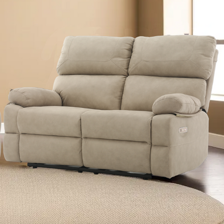 Divano "Cassiopeia" con doppio recliner elettrico e rivestimento in tessuto per interno