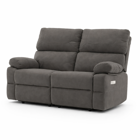 Divano "Cassiopeia" con doppio recliner elettrico e rivestimento in tessuto per interno