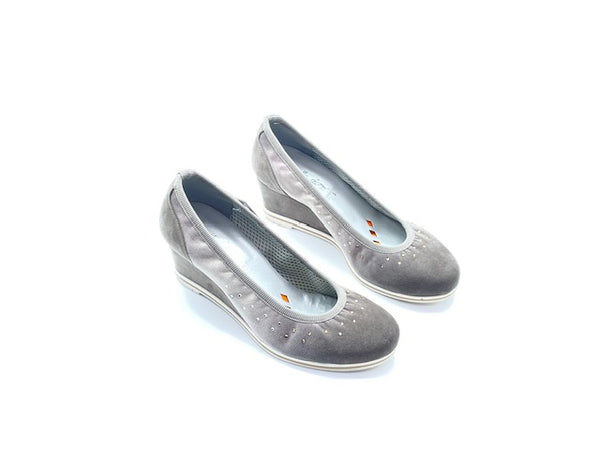 FIORELLA D'ORO Ballerina Con Zeppa Donna degradé Camoscio Terra