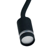 Applique Lampada da Lettura Flessibile Silicone Nero Moderna Led 3 watt Luce Calda