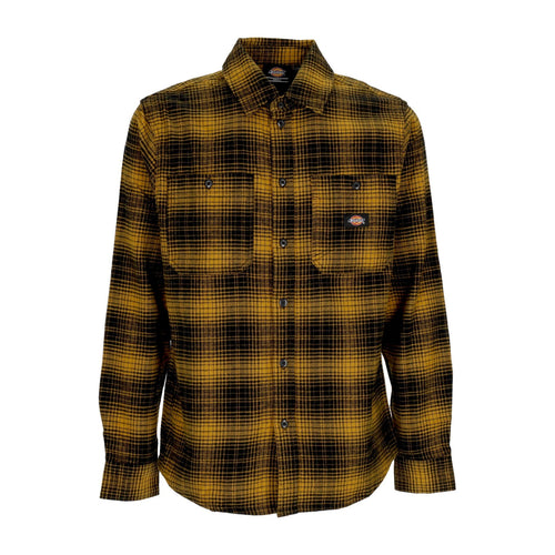 DICKIES Camicia Manica Lunga Uomo Evansville L/s Shirt Dried Tobacco da uomo