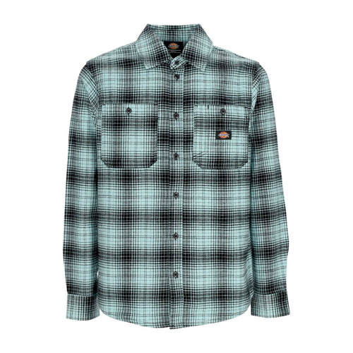 DICKIES Camicia Manica Lunga Uomo Evansville L/s Shirt Pastel Turquoise da uomo