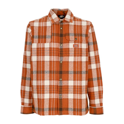 DICKIES Camicia Manica Lunga Uomo Nimmons L/s Shirt Bombay Brown da uomo
