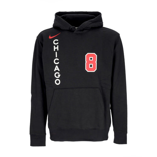 NIKE NBA Felpa Cappuccio Uomo Nba City Edition Club Hoodie No 11 Zach Lavine Chibul Black da uomo