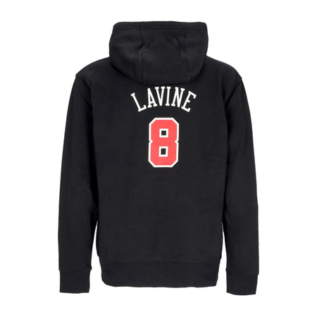NIKE NBA Felpa Cappuccio Uomo Nba City Edition Club Hoodie No 11 Zach Lavine Chibul Black da uomo