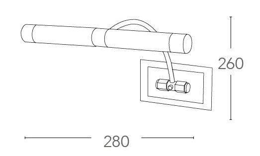 Applique elegante cromata orientabile 28 watt 2700 kelvin G9