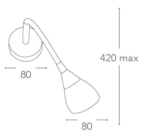 Applique flessibile dal colore cromato 28 watt 2700 kelvin G9