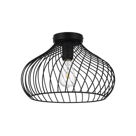 Plafoniera Industrial Staverton 1 Luce Acciaio Nero