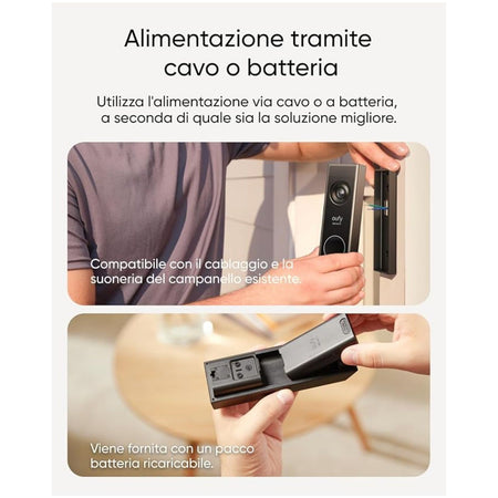 Eufy Security Video Doorbell E340, Due Telecamere Con Delivery Guard, Visione Notturna 2k Full Hd E A Colori, Suoneria Wireless,