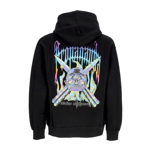 PROPAGANDA Felpa Cappuccio Uomo Rainbow Hoodie Black da uomo
