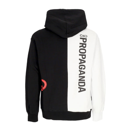 PROPAGANDA Felpa Cappuccio Uomo Logo Double Hoodie White/black da uomo