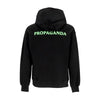 PROPAGANDA Felpa Cappuccio Uomo Logo Fire Hoodie Black da uomo