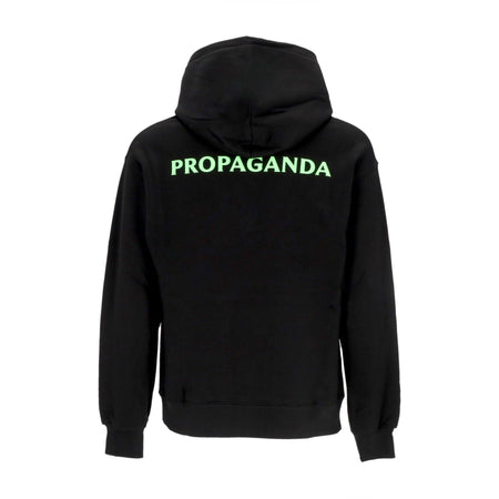 PROPAGANDA Felpa Cappuccio Uomo Logo Fire Hoodie Black da uomo